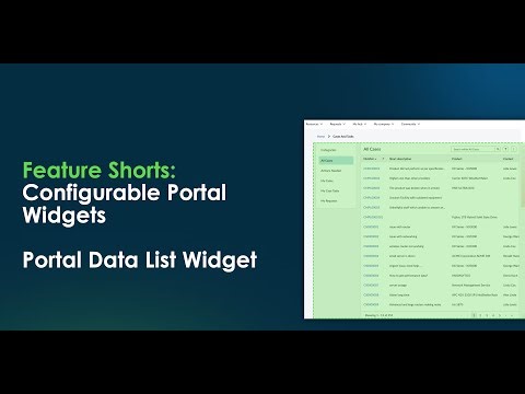 Feature Shorts: Configurable Portal Widget: Portal Data List Widget