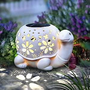 AIINY Solar Outdoor Lights Turtle Garden Decor, Tortoise Outdoor Statue Gardening Gifts for Women, Mom, Waterproof LED Solar Lantern for Patio, Yard, Lawn Ornament