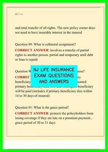 NJ LIFE INSURANCE EXAM QUESTIONS AND ANSWERS video