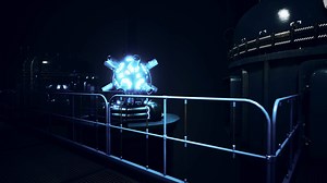 futuristic cyberpunk power plant thermonuclear or nuclear reactor