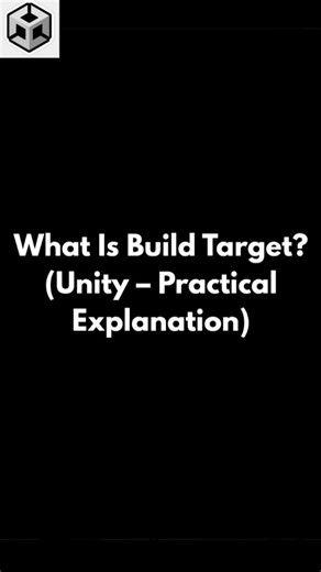 learn unity with sapna on Instagram: "Build Target defines which platform your game is optimized for. Android, iOS, PC, WebGL, or VR — each platform has different settings, shaders, and compression. Choosing the correct Build Target at the start of a project helps you avoid performance issues and build errors later. Simple rule: Build Target = platform-specific optimization. Save this — every Unity developer needs this early. #Unity #Unity3D #GameDev #BuildTarget #UnityBasics #GameDevelopment #I