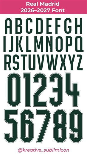 Real Madrid 2026–2027 Font ttf & Vector Design #realmadrid #realmadrid26_27font #ucl #mbappe #font