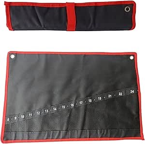 Dead On Tools Heavy Duty 24 oz. Canvas Wrench Roll, Black, One Size