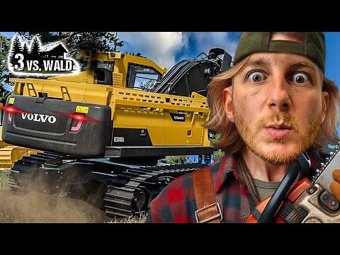 LS22 - TEICHTROCKENLEGUNG mit einem VOLVO 80 Tonnen BAGGER | 3 vs. Wald #35 | Farming Simulator 22