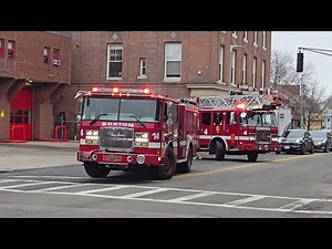 Boston Fire Dept. Engine 14 and Ladder 4 responding to a High-Rise Struck Box