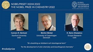 Did you miss today's breaking news? Watch the very moment the 2022 Nobel Prize in Chemistry was announced this morning. See the full announcement including an explanation of this year's Nobel Prize-awarded discovery: https://bit.ly/3e3b1Rn #NobelPrize | Nobel Prize