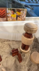 A good sensory table brings me so much joy as a preschool teacher! ✨ These connecting tubes are a game-changer—my son can’t stop experimenting with putting things down the tubes, and I love that they connect neatly into the jars. Today we’ve filled it up with kinetic sand, mini bricks, and stacking see-through containers. Everything here can be found on my Amazon storefront! Guidecraft | Preschool Vibes