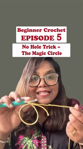 S u s m i t a a || Crochet Designer on Instagram: "Beginner Crochet – Episode 5 | All About the Magic Circle 🪄 Today’s episode is all about the Magic Circle — one of the most useful foundation stitches in crochet. It’s perfect for making round projects like coasters, hats, amigurumi, toys, and doilies. 💫 #episode5 #CrochetBasics #MagicCircle #CrochetForBeginners #FoundationStitch #RoundCrochet #LearnCrochet #BeginnerCrochet #YarnLover #CrochetLearning #OolioocraftFamily #CrochetMadeEasy #Amigu