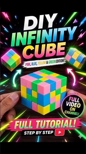 How to Make a Transforming Paper Infinity Cube 🌈 Easy DIY