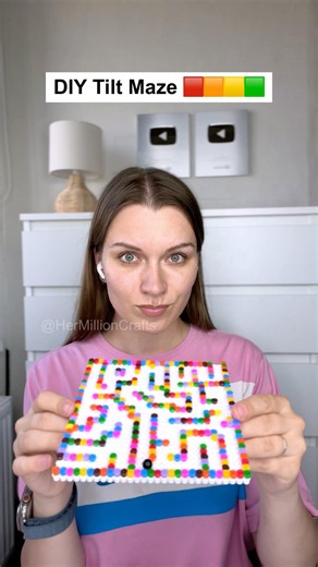 DIY Perler Beads MARBLE LABYRINTH! 🎲✨ Extreme Tilt Maze #diy #craft #viral #trending