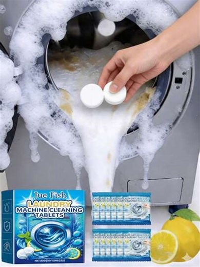 Washing Machine Cleaning Tablets, Deep Clean Drum And Pulsator Washing Machines, Remove Limescale Residue And Odor, Quick Foaming, Long-Lasting Freshness, Lemon Scented. Washing Machine Cleaner, Laundry Detergent, Descaler, Deodorizer, Freshening Tablets, Front Load Washer Cleaner, Top Load Washer Cleaner, Laundry Equipment, Lemon Fresh, Long-Lasting Freshness. | SHEIN