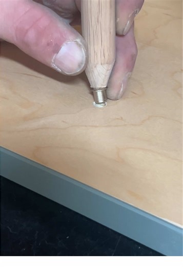 Shelf pin grommet installation #asmr #woodworking #cabinetmaker