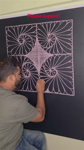 Beautiful Chalk Art Design 🌸 | Easy Blackboard Drawing #Shorts #ChalkArt