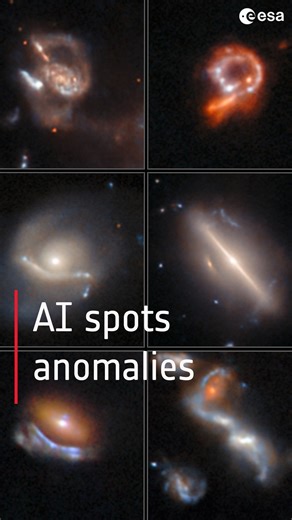 ESA - European Space Agency on Instagram: "AI has revealed 800 never-seen-before cosmic anomalies 🌌 Our researchers developed an AI tool that allows them to inspect millions of astronomical images in a fraction of the time it would take a human. They developed what’s called a neural network, an AI tool that uses computers to process data and search for patterns in a way that is inspired by the human brain. Their neural network, is trained to search for and recognise rare objects like jellyfish 