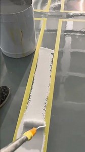 Applying White Epoxy Floor Line Marking Using a Small Paint Roller