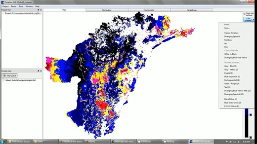 Zonation - basic run of a tutorial example Zonation教程