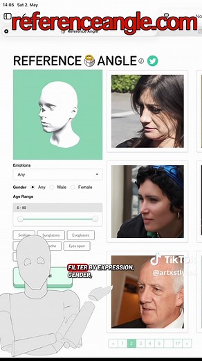 4 useful websites for artists -referenceangle.com, -x6ud.github.io (pose search and animal reference) - line-of-action.com #arttips #arttok #artresource #digitalart