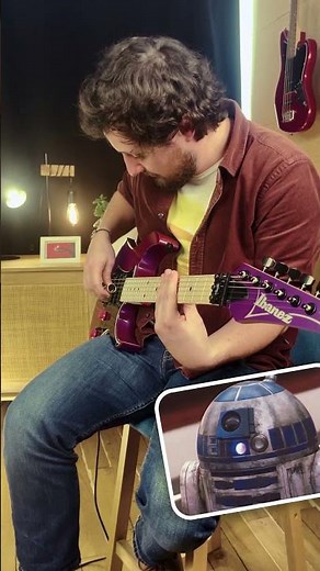 When you buy a bottleneck to play blues but instead... #starwars #r2d2 #guitar