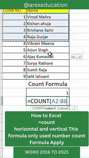 COUNT Function in Excel | Count Data Like a Pro #excel #tutorial #counta