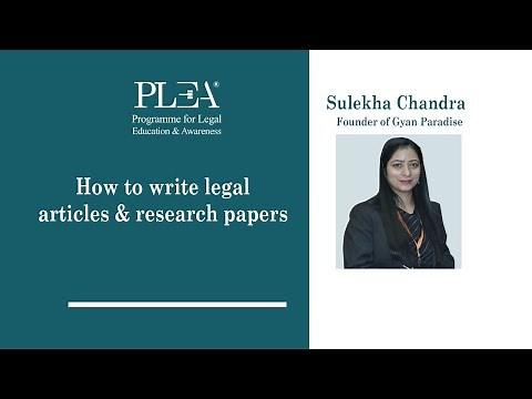 How to write legal articles & research papers by Sulekha Chandra