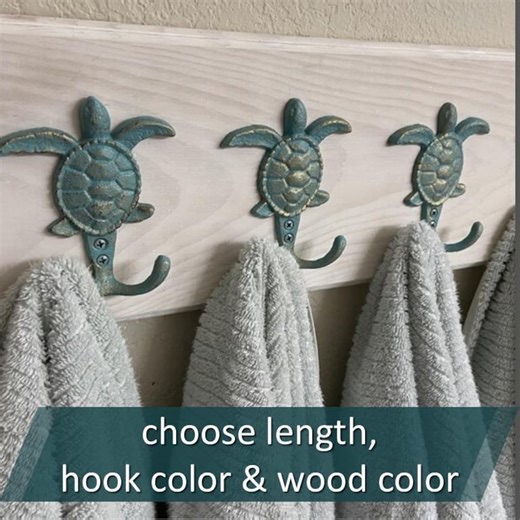 Sea Turtle Hook Rack: Beach Towel, Hat & Coat Rack - Etsy