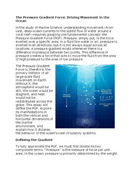 Pressure Gradient Force in Marine Sciences Sub-Plan Classwork Homework