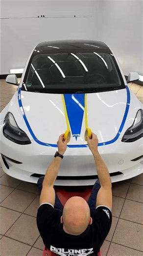 Tesla Hood Stripes | Carbon Wrap DIY