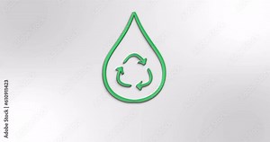 Explore the fascinating world of waste recycling through captivating animations. Discover the process of transforming waste materials into valuable resources. Line animation.