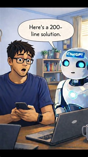 when you ask AI to write simple code and it drops a 200-line masterpiece 😁