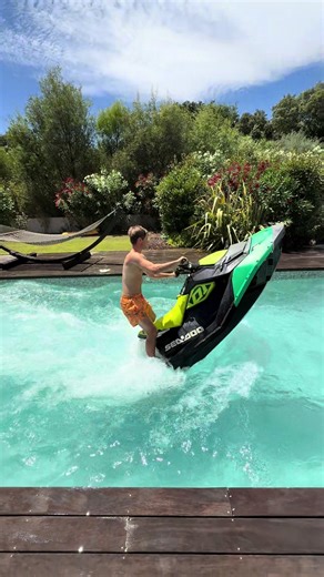 Jet ski in swimming pool. #jetski #seadoo #swimmingpool #fyp #dreamlife