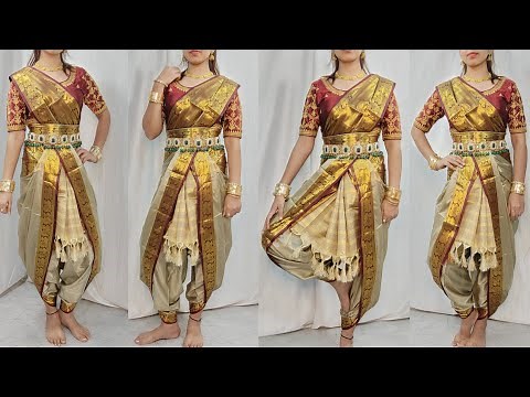 DRAPE YOUR SAREE IN COSTUME FOR DANCE PERFORMANCE|BHARATNATYAM COSTUME DRAPING WITH SAREE|HINDI