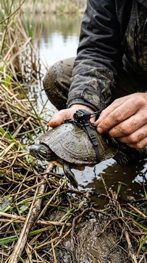POV Turtle Underwater Exploration | Micro-Camera Mounted Freshwater Wildlife Footage
