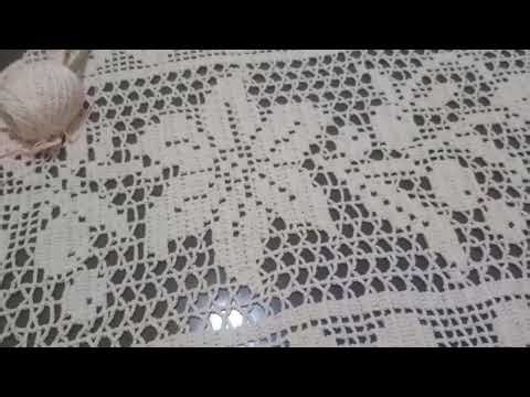 GRÁFICO Diamante 427 Caminho de Mesa Crochê Filé passo a passo - AULA 1- Clubinho de Maio 2025