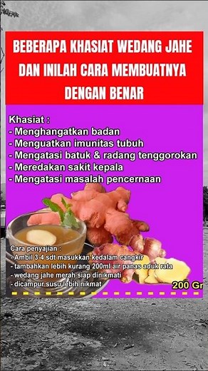 beberapa khasiat wedang jahe dan cara membuatnya #herbal #tipssehat
