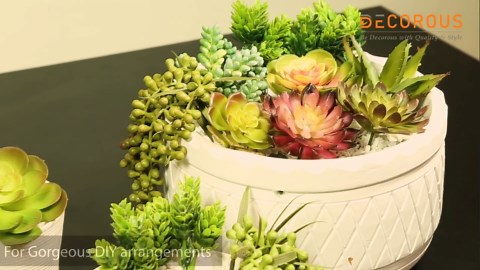 DECOROUS Fake Succulents Unpotted - 20 Pack - Realistic Succulent Plants Artificial - Large Faux Succulent Bulk DIY Home Decor - Fake Plant Cactus Greenery - Premium Mini Artificial Succulent Flowers