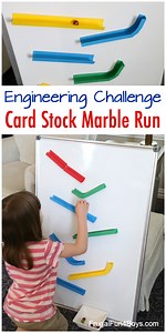 Build a Card Stock Marble Run - Frugal Fun For Boys and Girls