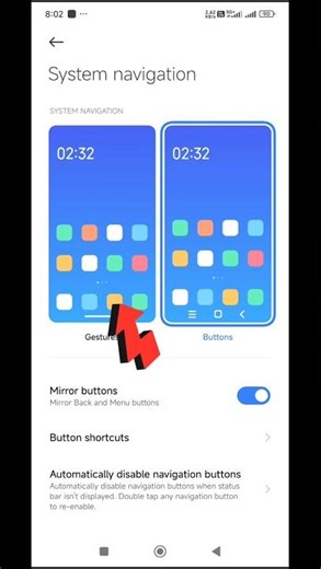navigation button kaise change kare | how to hide the navigation bar in Redmi #shorts