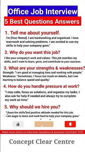 Top 5 Office Job Interview Questions & Best Answers | Crack Your Interview!