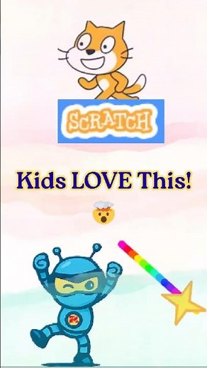 Scratch Ninja Rainbow Star Project (Kids Will LOVE This!) #shorts #scratch #myroboninjas