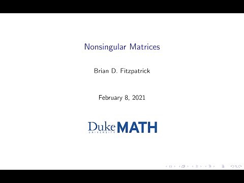 Nonsingular Matrices