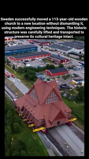 Sweden Moves a 113-Year-Old Church Without Taking It Apart #AmazingEngineering #Shorts #sweden