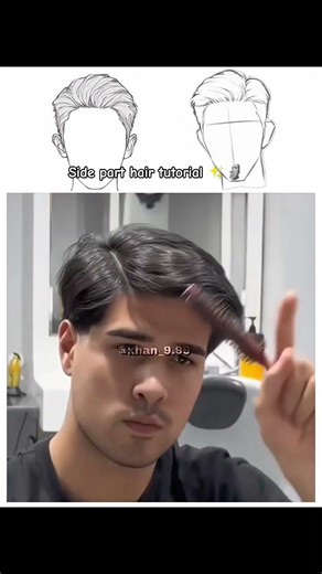 Middle Part hair tutorial 🗿🔥 #hair #haircut #trending #usa #uk #viral #hairstyle #haircare #shorts