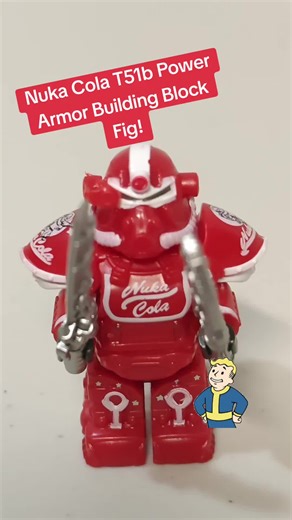 Fallout Nuka Cola T51b Power armor building block figure! Compatible with all major brand building blocks and bricks. Perfect for any post apocalyptic fallout build or any Nuka Cola fans! #Fallout #fallout76 #buildingblocks #nukacola #minifigure