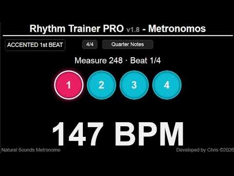 Metronome 147 BPM (Accented 1st Beat)