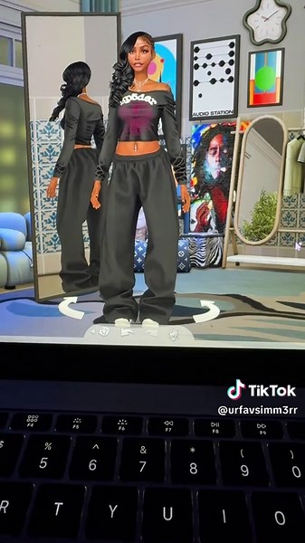 Brandysims ate on this hair chile 😍😍 #thesims4 #blacktiktok #fypシ゚viral #customcontent #femalesim