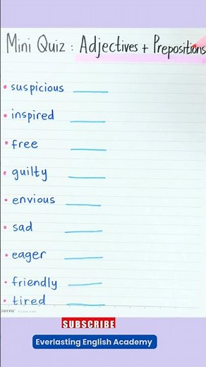 Mini Quiz: Adjectives and Prepositions 📝✨