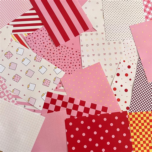 Pink Pattern Paper Pack A5 (24 Sheets), Coquette Scrapbook Paper Set, Cute Girly Craft Papers, Red Pink Junk Journal Kit, Pattern Papers - Etsy