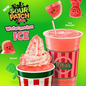 Sour, then sweet! SOUR PATCH KIDS® Watermelon Ice is officially HERE! | Rita's Italian Ice & Frozen Custard