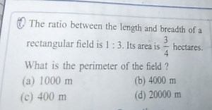 The ratio between the length and breadth of a rectangular field... | Filo