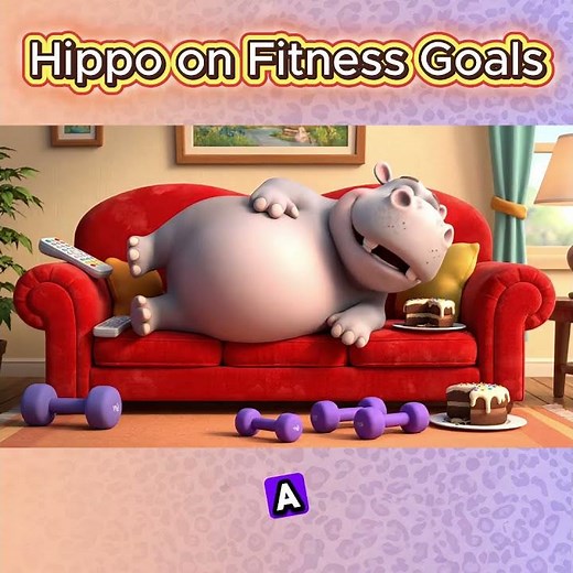 Hippo on Fitness Goals | Lazy Workout Meme | Funny Animated Animal Short #entertaininganimals